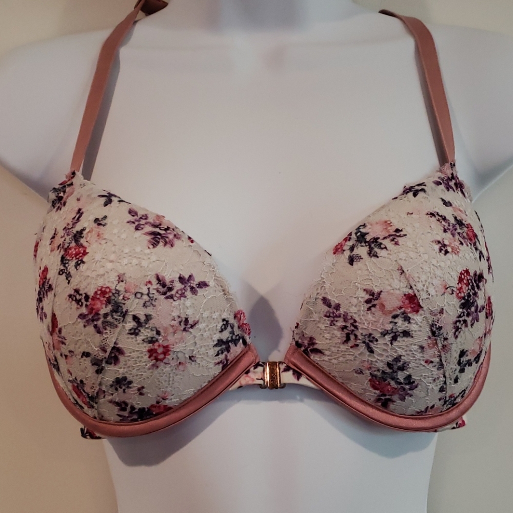Pink front close bra